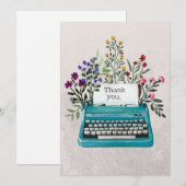 Floral Typewriter Kaart (Voorkant / Achterkant)