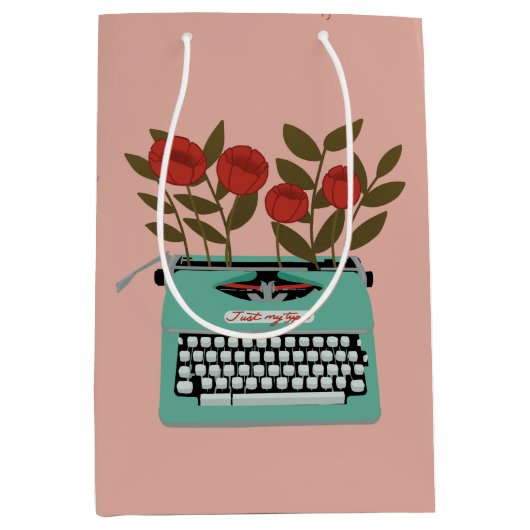 Floral Typewriter Medium Cadeauzakje (Voorkant)