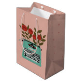 Floral Typewriter Medium Cadeauzakje (Achterkant Gekanteld)