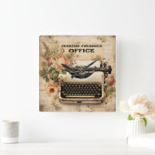 Floral  Typewriter wandklok (Huis)