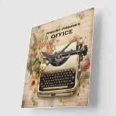 Floral  Typewriter wandklok (Hoek)