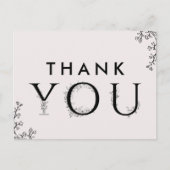 Floral Typografie Bedankt Briefkaart (Voorkant)