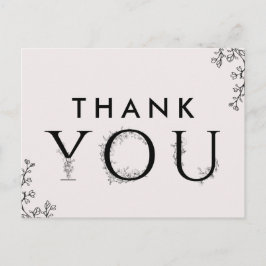Floral Typografie Bedankt Briefkaart