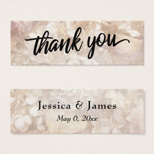  Floral Typografie Dank je wel Mini Visitekaartjes (Voorkant /achterkant)