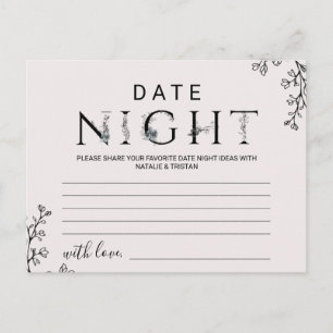 Floral Typografie Date Night Idea Kaarten