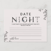 Floral Typografie Date Night Idea Kaarten (Voorkant)