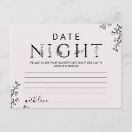 Floral Typografie Date Night Idea Kaarten