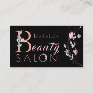 Floral typografie glitter roze zwarte glazuur salo visitekaartje