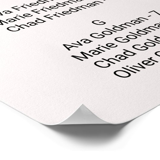 Floral Typography Alfabetical Seat Chart Poster (Hoek)