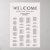 Floral Typography Alfabetical Seat Chart Poster (Voorkant)