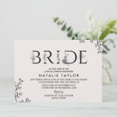 Floral Typography Bride Vrijgezellenfeest Kaart (Staand voorkant)