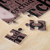 Floral Typography Embedded White Orchid Photo Legpuzzel (Zijkant)