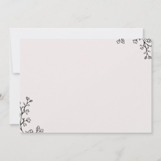 Floral Typography Let's Party Kaart (Achterkant)