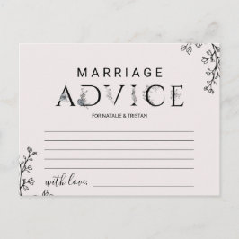 Floral Typography Marriage Advice Kaarten