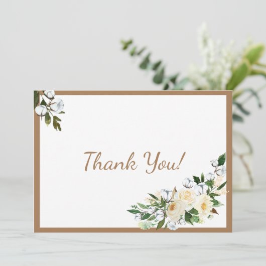 Floral Typography Modern Bedankkaart (Staand voorkant)