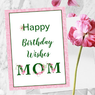 Floral Typography Moeder Birthday