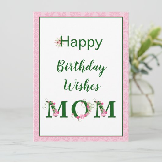 Floral Typography Moeder Birthday (Staand voorkant)