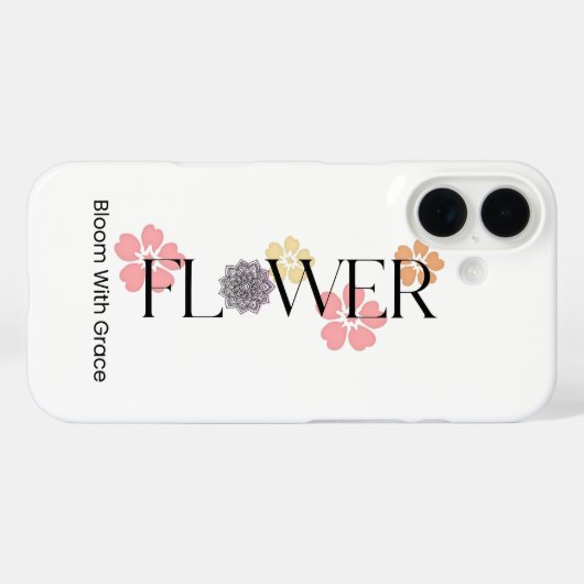Floral Typography Phone Case (Achterkant (horizontaal))
