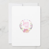 Floral Typography Romantic Verloving Kaart (Achterkant)