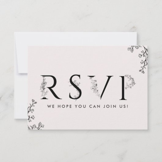 Floral Typography Song Request RSVP Card Kaart (Voorkant)