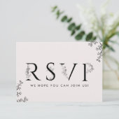 Floral Typography Song Request RSVP Card Kaart (Staand voorkant)