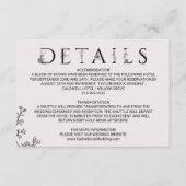 Floral Typography Wedding Details Kaart (Voorkant)