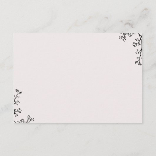 Floral Typography Wedding Details Kaart (Achterkant)