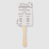 Floral Typography Wedding Programme Handwaaier (Achterkant)