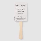 Floral Typography Wedding Programme Handwaaier (Voorkant)