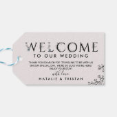 Floral Typography Wedding Welcome Cadeaulabel (Achterkant Horizontaal)