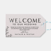 Floral Typography Wedding Welcome Cadeaulabel (Voorkant (Horizontaal))