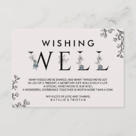 Floral Typography Wedding Wishing Well Informatiekaartje