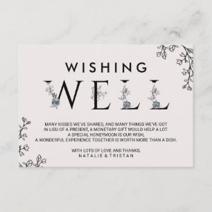 Floral Typography Wedding Wishing Well Informatiekaartje