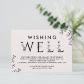 Floral Typography Wedding Wishing Well Informatiekaartje (Staand voorkant)