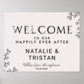 Floral Typography Welcome Wedding Poster (Voorkant)