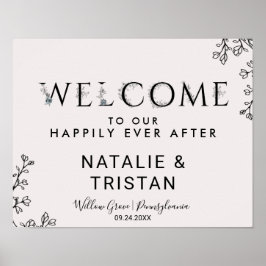Floral Typography Welcome Wedding Poster