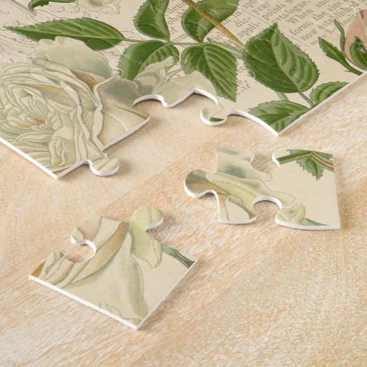 Floral  uilpuzzel met mooie rozen legpuzzel (Zijkant)