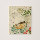 Floral  uilpuzzel met mooie rozen legpuzzel (Verticaal)