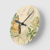 Floral  uilsklok met prachtige rozen ronde klok (Hoek)