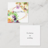 Floral Uitnodiging op bruiloft (Voorkant / Achterkant)