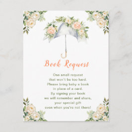 Floral Umbrella Baby shower Boek Aanvraag Informatiekaartje