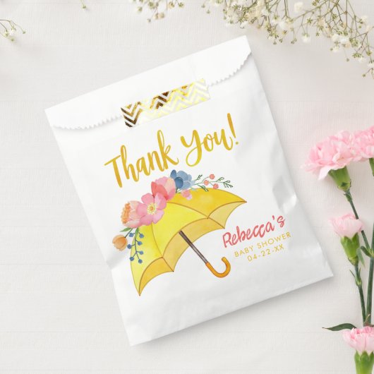 Floral Umbrella Baby shower Favoriet Bag – April S Bedankzakje (Gezegeld)