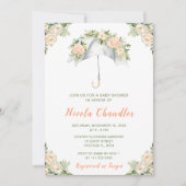 Floral Umbrella Baby shower Kaart (Voorkant)