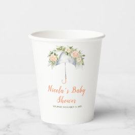 Floral Umbrella Baby Shower Papieren Bekers