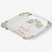 Floral Umbrella Baby shower Papieren Bordje (Gebogen)