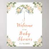 Floral Umbrella Baby shower Poster (Voorkant)