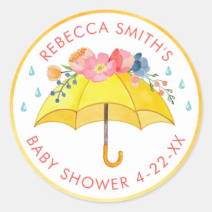 Floral Umbrella Baby shower Sticker – April Douche
