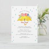 Floral Umbrella Baby shower Uitnodiging – April Sh (Staand voorkant)