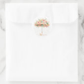 Floral Umbrella Baby Sprinkle Favor Sticker (Tas)