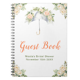 Floral Umbrella Bridal Shower Guest Book Notitieboek